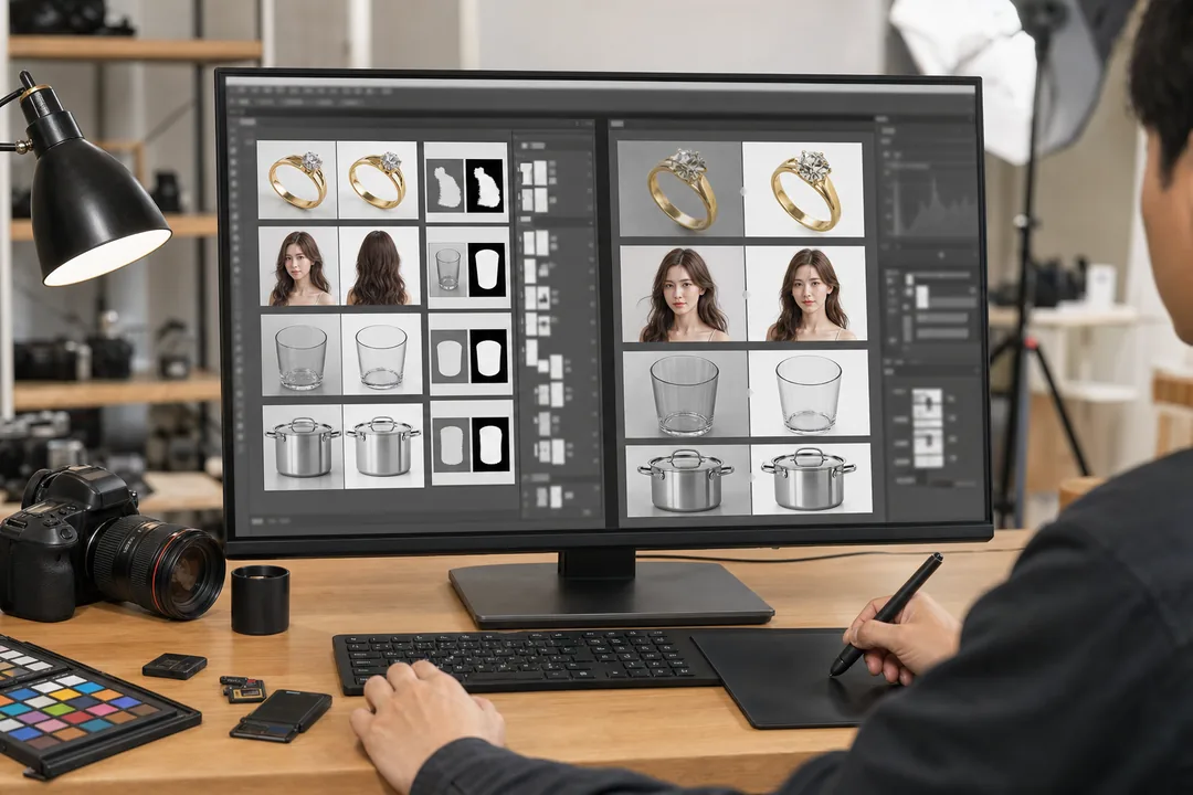 免费 配合 Photoshop 完成传统流程 7 步 vs AI 流程 4 步：效率差距在哪里