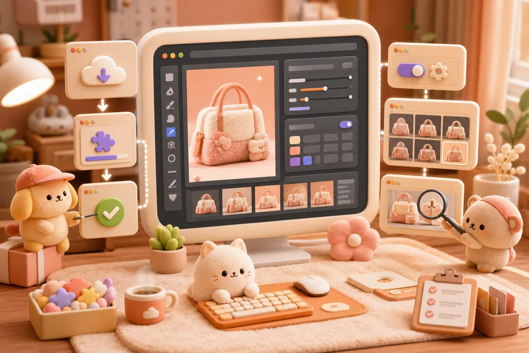设计工具 AI设计工具怎么做：一套可复制的 Photoshop + 图叮AI 工作流 实操截图