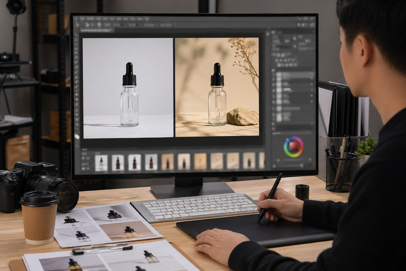 智能抠图和换背景在四、图叮AI智能抠图和换背景工作流步骤中的电商修图工作流示意