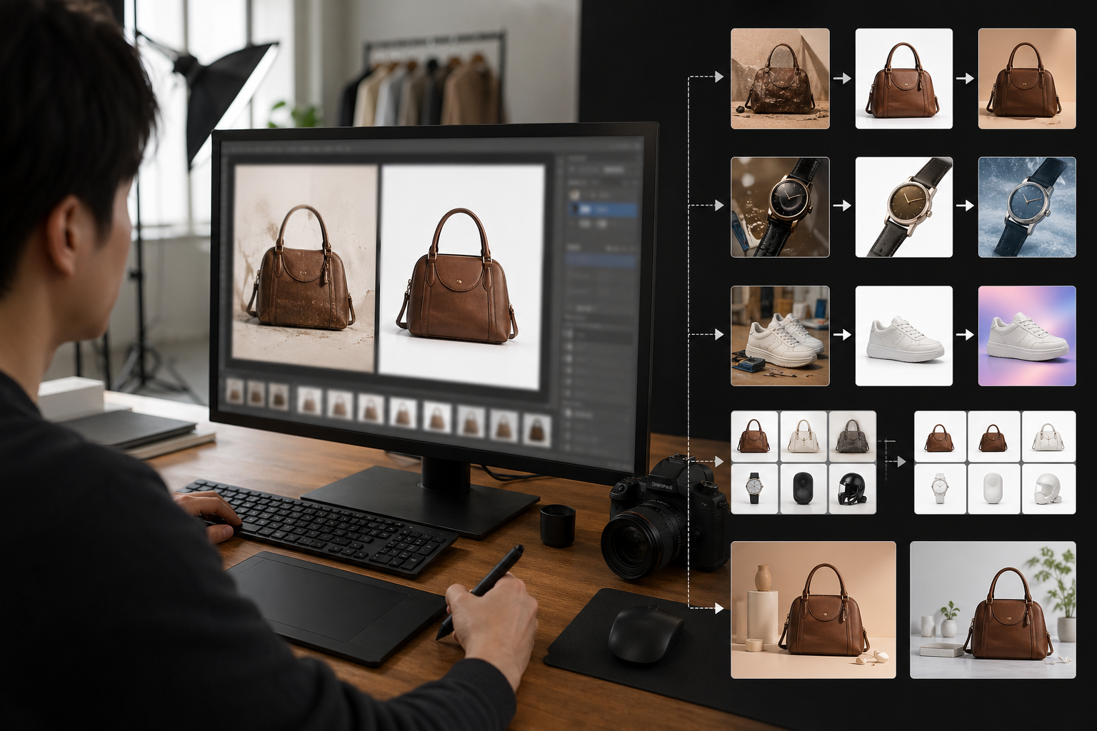 对比：更适合中国设计师的AI工具和传统流程区别：更适合中国设计师的 处理前后对比