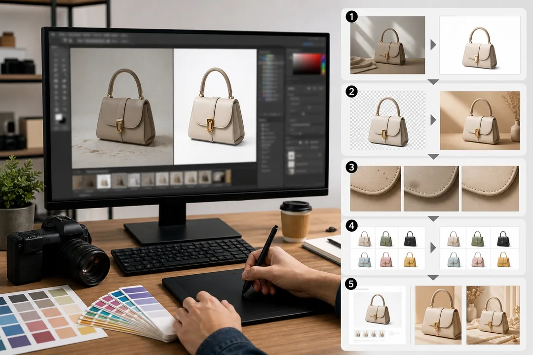 图叮 配合 Photoshop 完成图叮AI怎么做：可复制的5步工作流