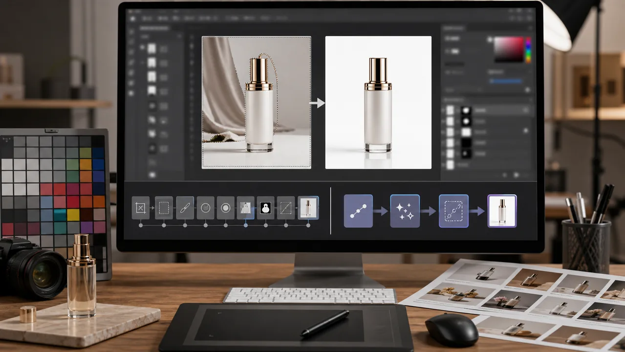 抠图工具哪个好用 配合 Photoshop 完成操作步骤：传统流程 9 步 vs AI 流程 4 步