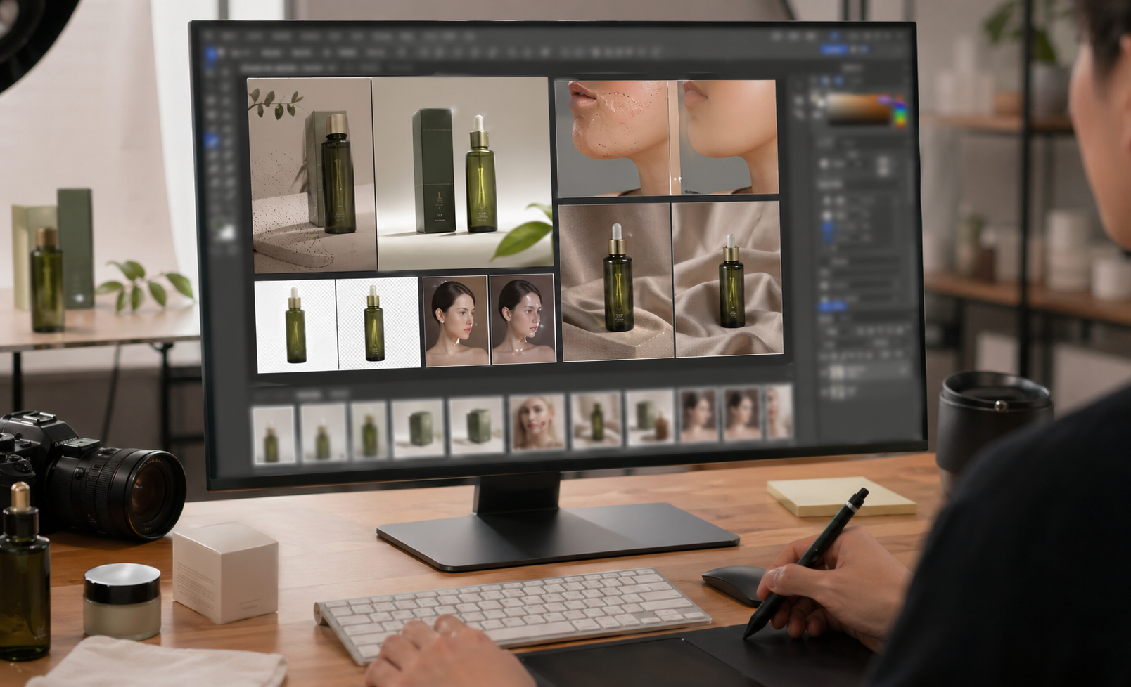 修图效果好吗 配合 Photoshop 完成操作步骤：传统流程 9 步 vs AI 流程 5 步