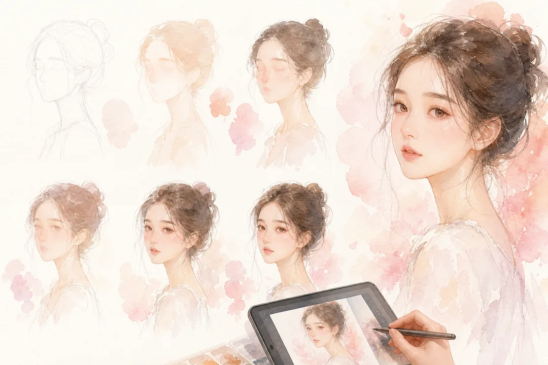 绘画 配合 Photoshop 完成操作步骤