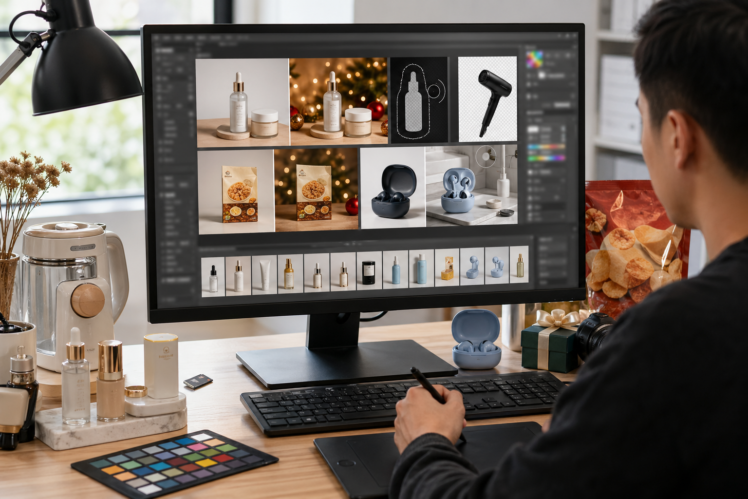 产品溶图打光 在操作步骤：产品溶图打光怎么做场景下的工作示意
