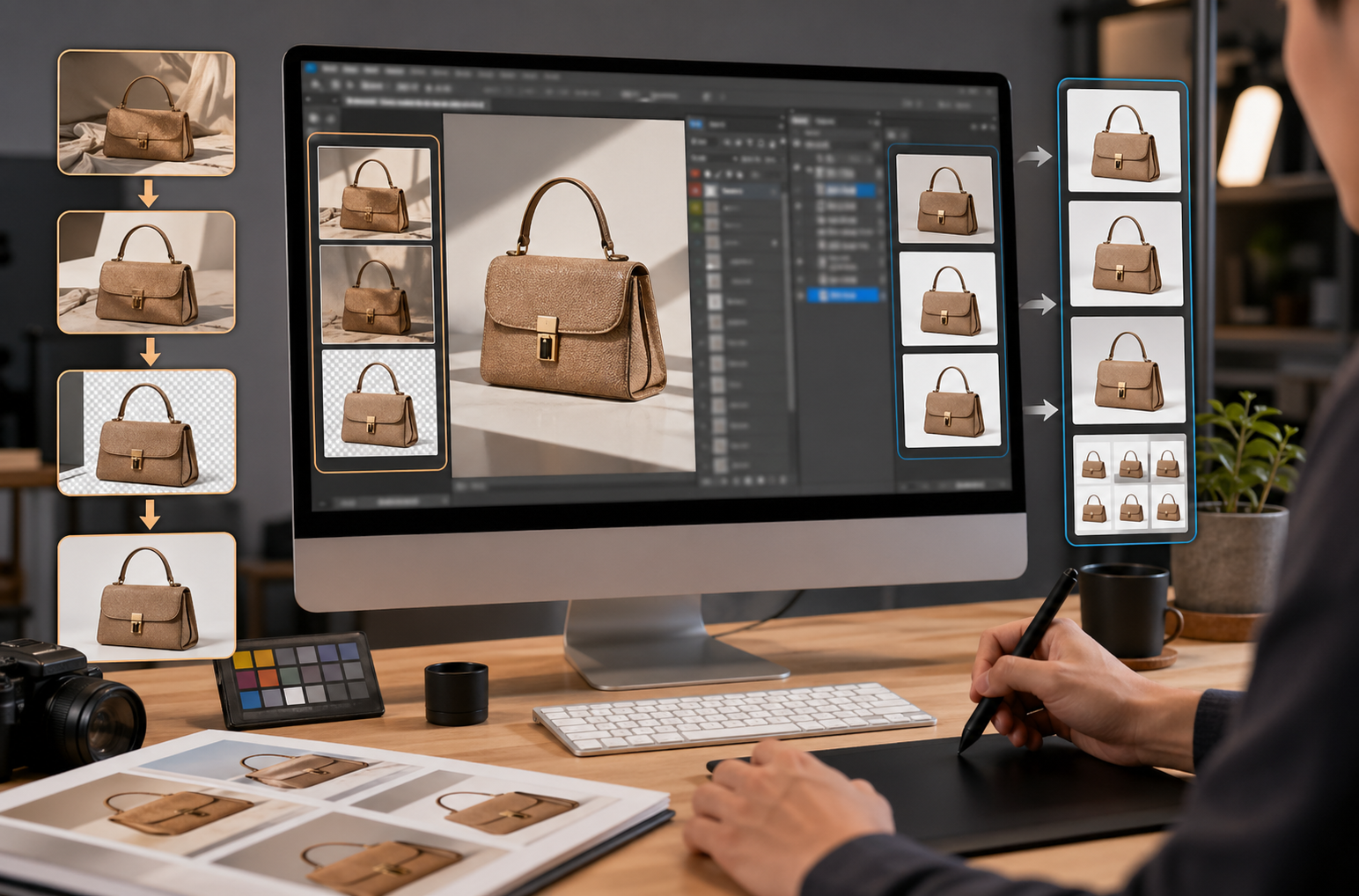 Comfyui插件 配合 Photoshop 完成操作步骤：传统流程 vs AI 流程