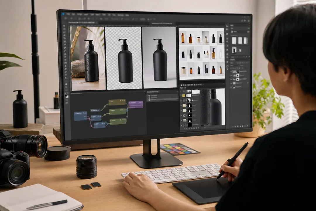 Comfyui插件 Comfyui插件和传统 Photoshop 流程区别 实操截图