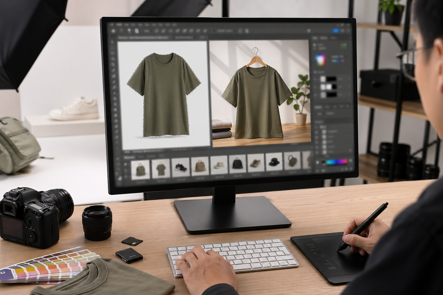 电商换背景和传统流程区别：效率提升来自哪里 效果示例，电商换背景 出图