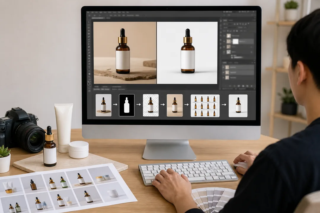 电商设计工具 在操作步骤：一套可复制的 Photoshop AI 插件工作流场景下的工作示意