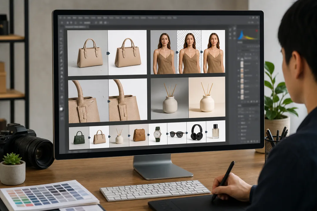 Figma插件 在操作步骤：把图叮AI 放进我的 Photoshop 工作流场景下的工作示意