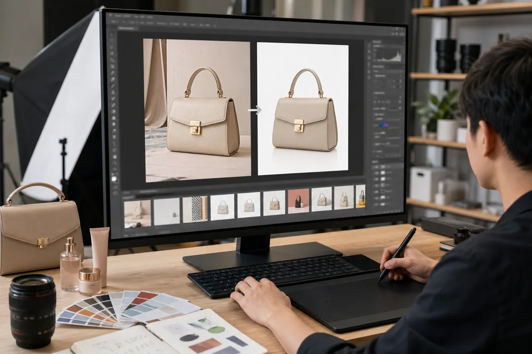高质量图像生成工具 在操作步骤：在 Photoshop 内建立可复制的图叮AI 工作流场景下的工作示意