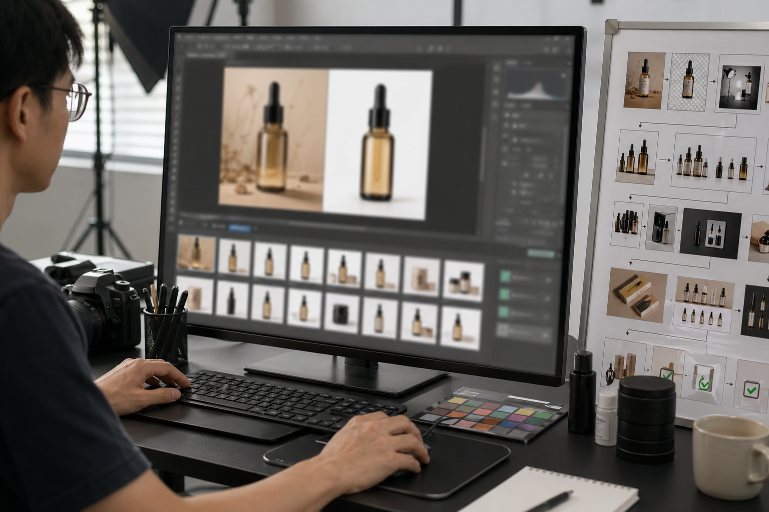 计算机视觉和传统修图流程区别 效果示例，计算机视觉 出图