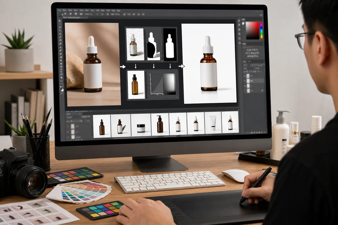 抠图工具 配合 Photoshop 完成抠图工具步骤：传统流程 8 步 vs AI 流程 4 步