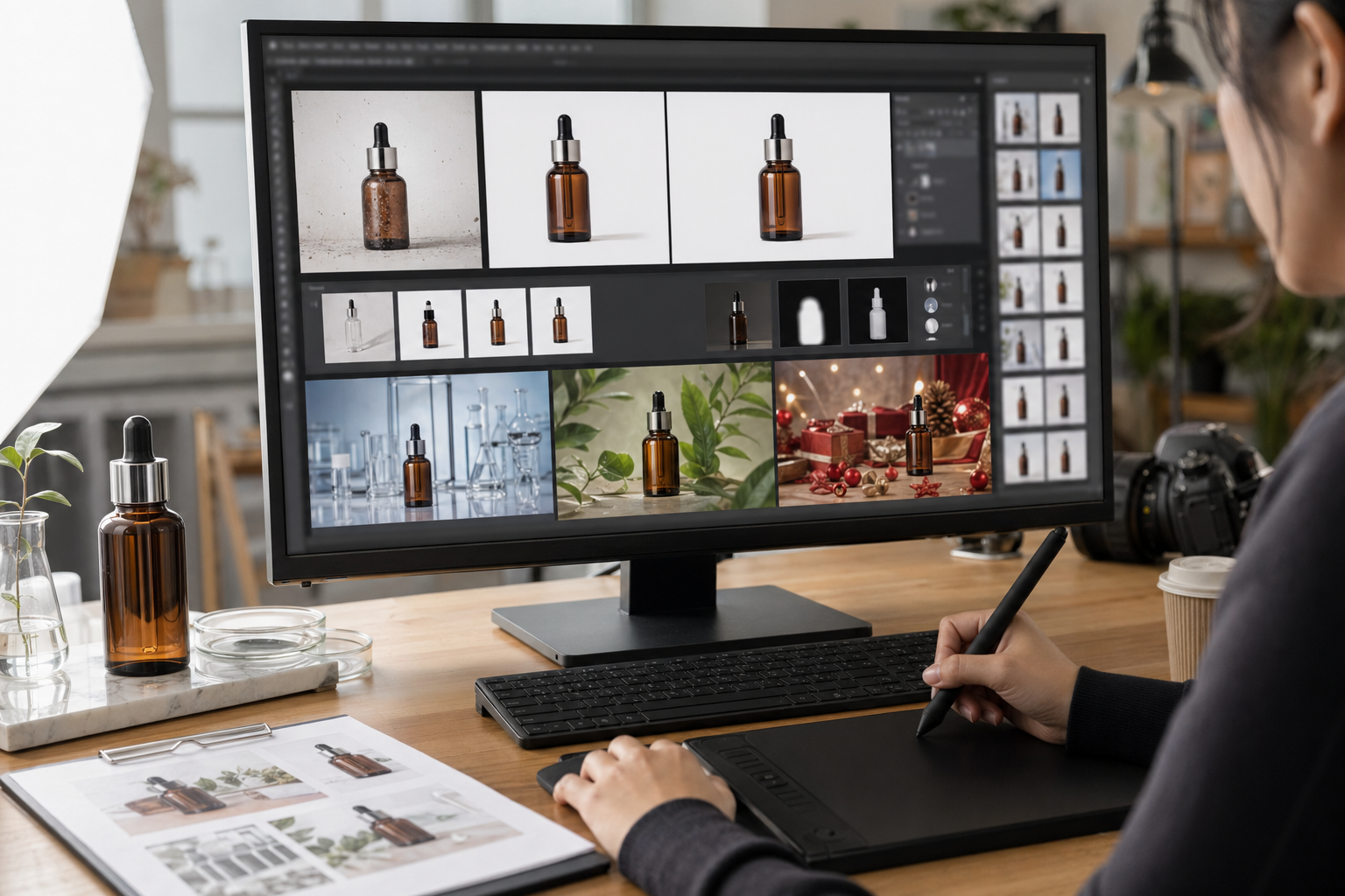 Midjourney 在Midjourney教程怎么做：我会先定方向，再进入可控修图场景下的工作示意
