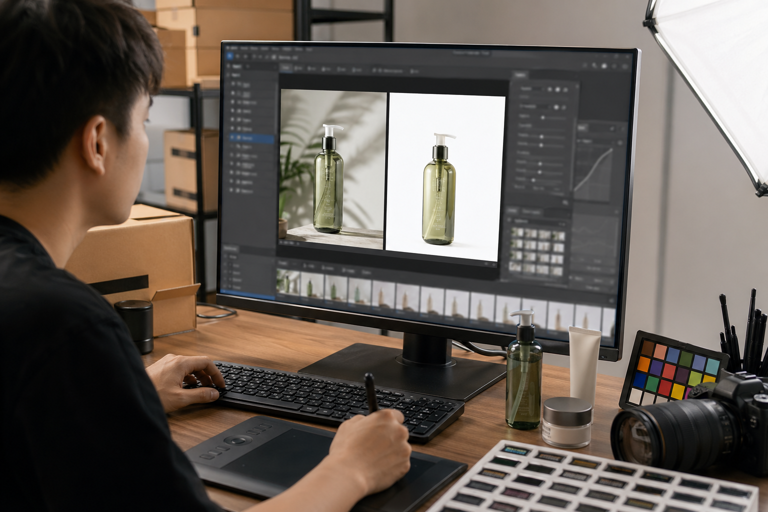 先给结论：插件解决的是“重复操作不可控”的问题：Photoshop插件提高设计效率 处理前后对比