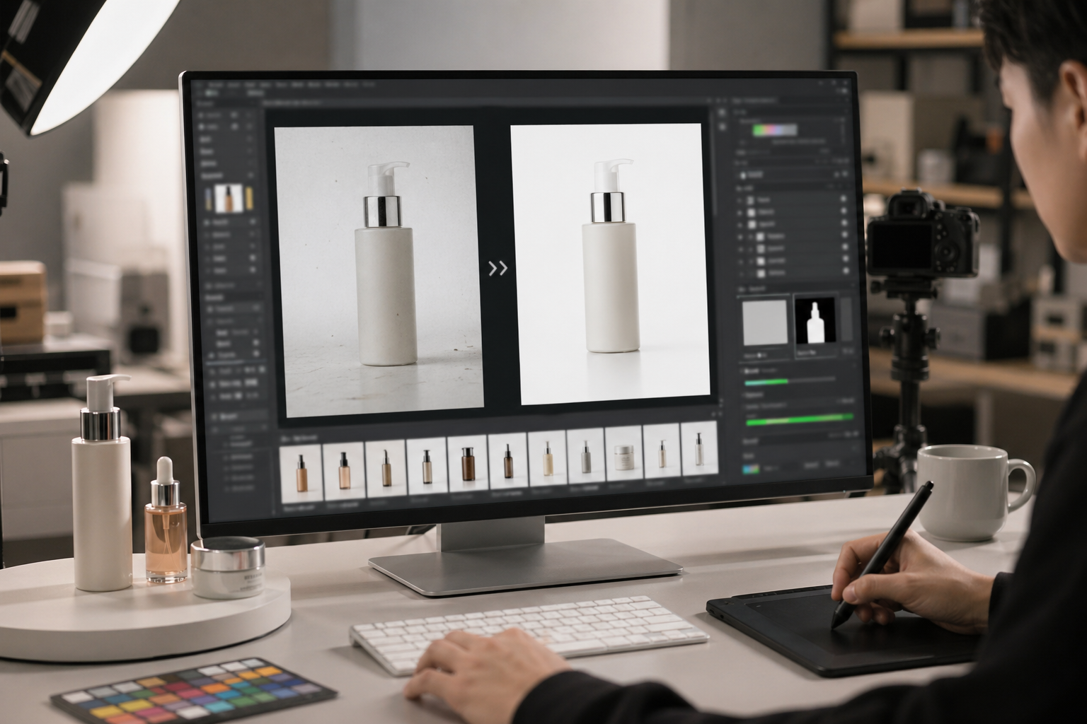 实战场景：电商主图从单张修图到批量流水线 效果示例，Photoshop插件提高设计效率 出图