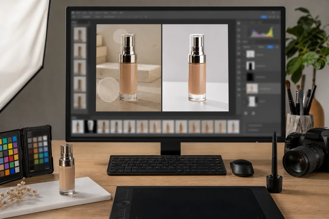 Photoshop修图 在Photoshop AI修图步骤：从选区到蒙版，再到像素校准场景下的工作示意