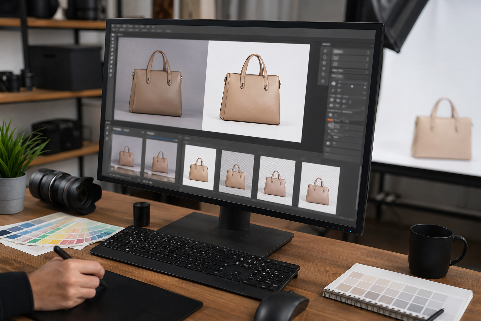 图像技术在AI图像技术是什么，为什么会先在 Photoshop 场景里爆发中的电商修图工作流示意