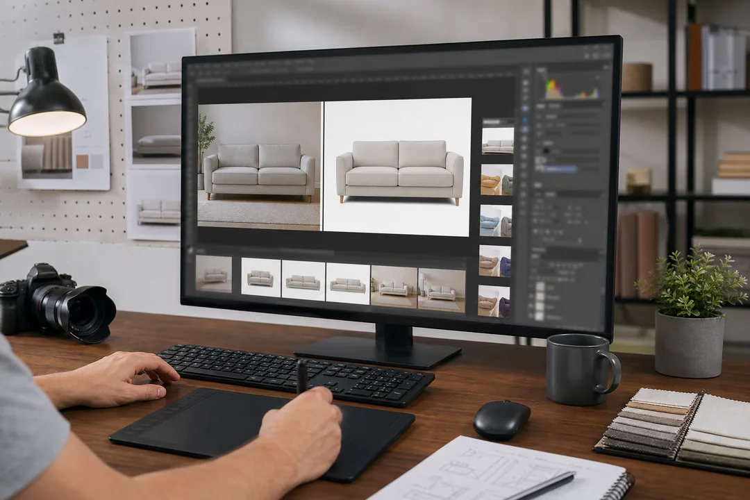 Photoshop AI 和传统流程区别 效果示例，Photoshop 出图