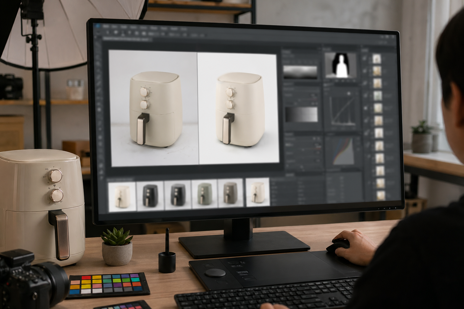 Photoshop修图 在Photoshop AI修图是什么：不是滤镜，而是像素级工作流重组场景下的工作示意