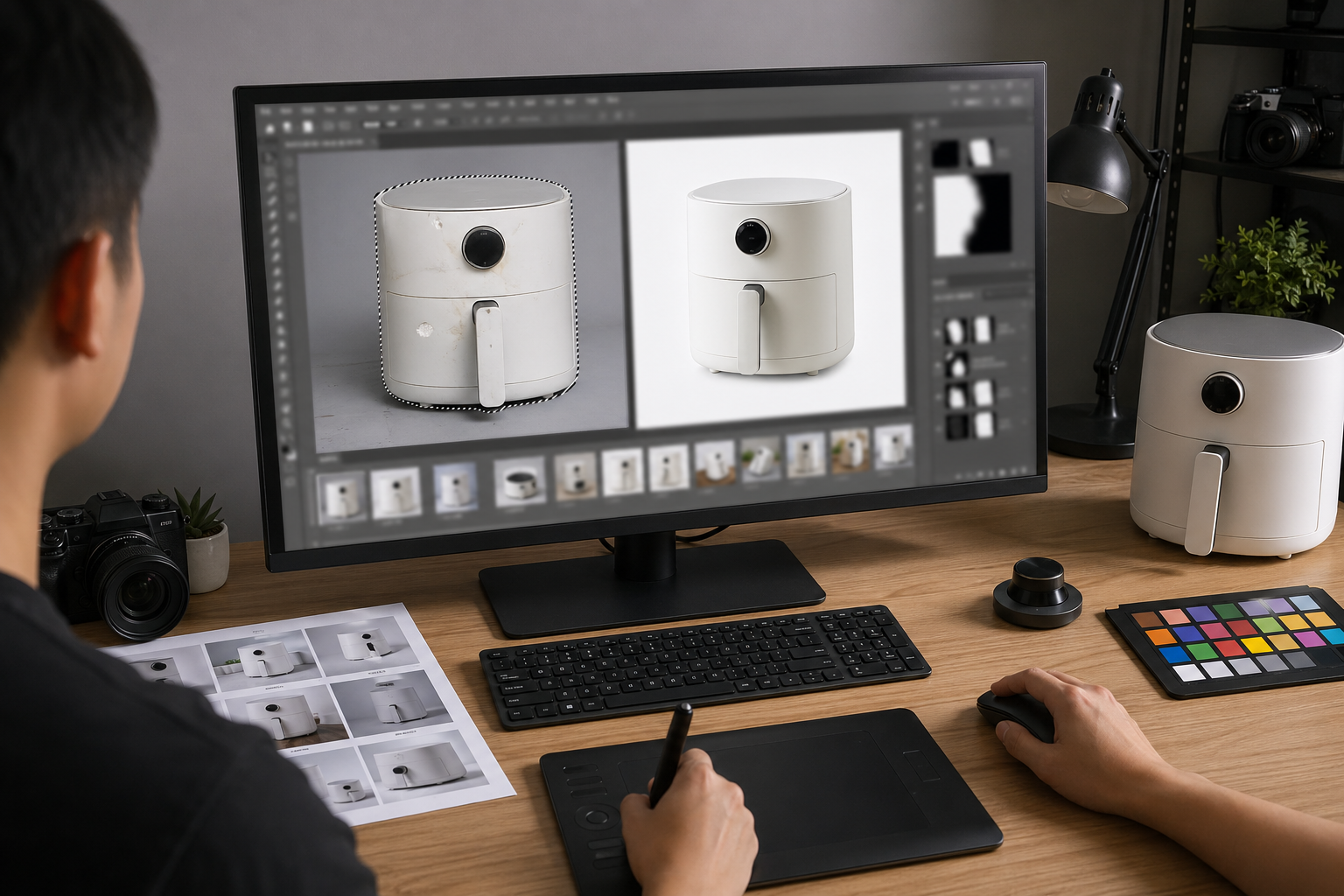 Photoshop修图 配合 Photoshop 完成传统流程 12 步 vs AI 流程 6 步：以电商商品主图为例