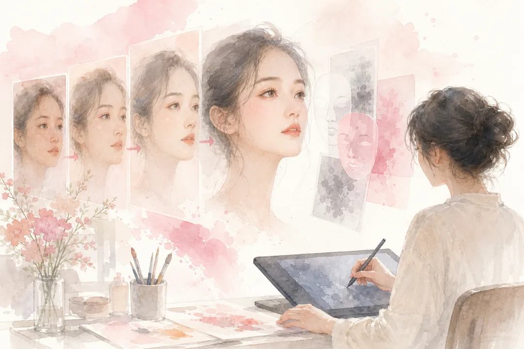Photoshop AI修图怎么做：一套可复制的操作步骤：Photoshop修图 处理前后对比