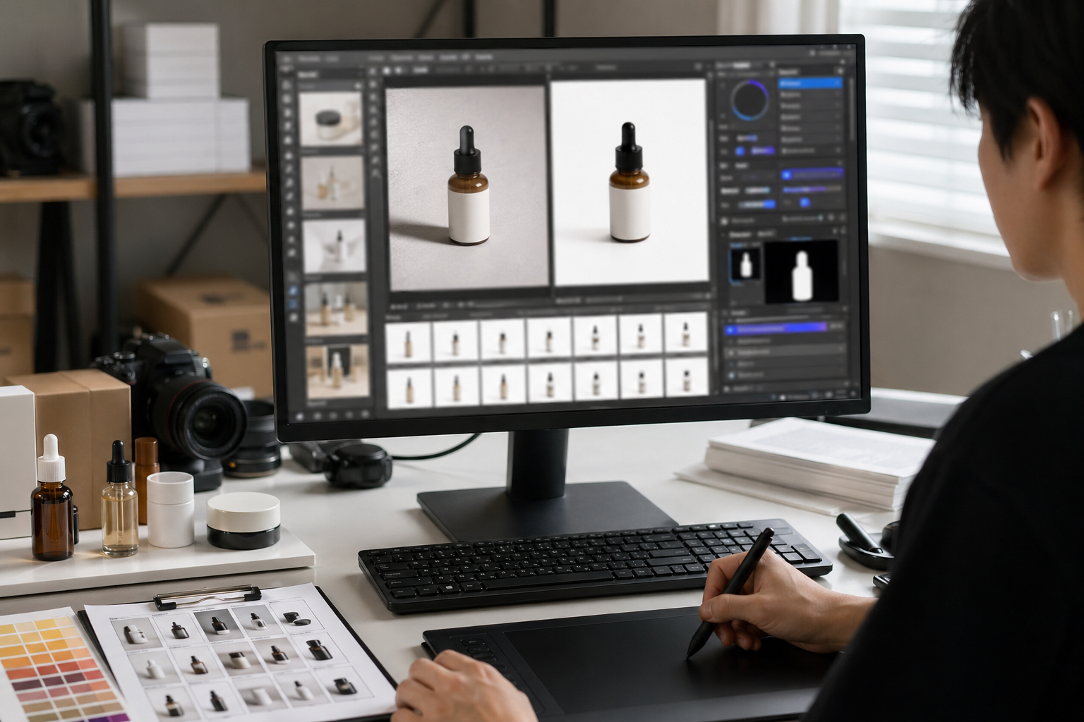 结论：批量修图效率低，本质是工作流问题 效果示例，批量修图效率低 出图