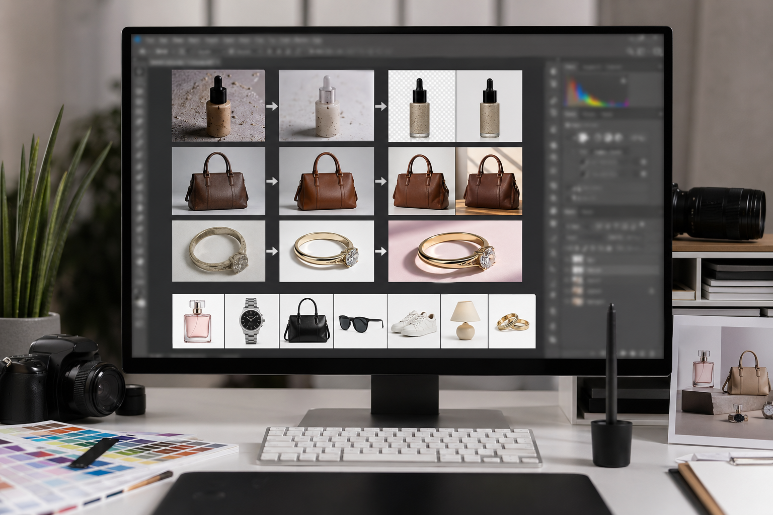 电商设计素材在电商设计素材和传统流程区别在哪里中的电商修图工作流示意