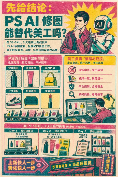 操作步骤：一套可复制的 Photoshop AI 插件 + 图叮AI 工作流 步骤演示，使用 PS教程
