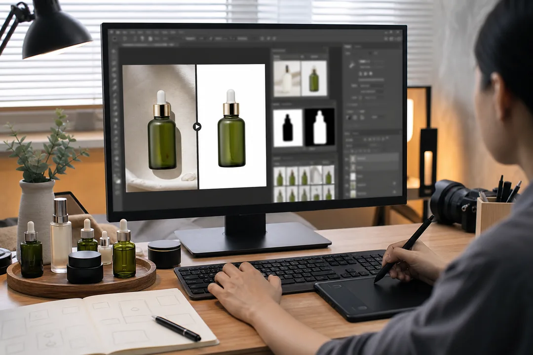 在线 配合 Photoshop 完成传统流程 vs AI流程：步骤差异在哪里