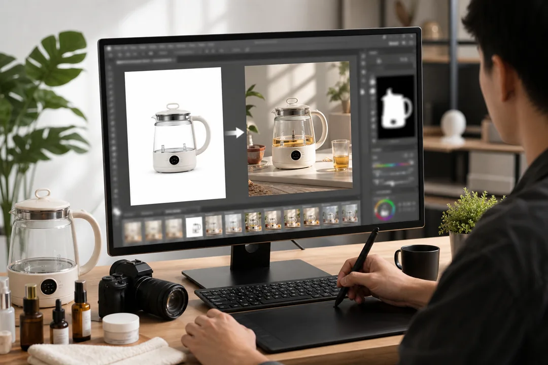 实战场景：哪些主图最适合用 Photoshop AI 插件提点击：主图点击率 处理前后对比
