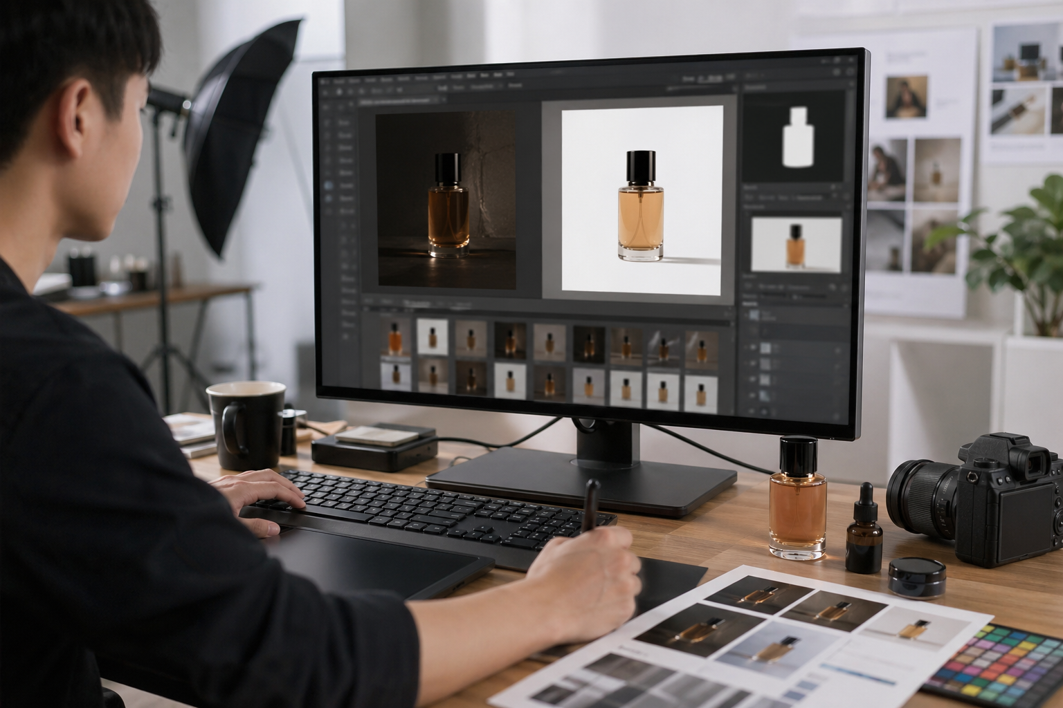 商业设计软件 配合 Photoshop 完成商业设计软件和传统流程区别：9 步变 4 步，但检查不能省