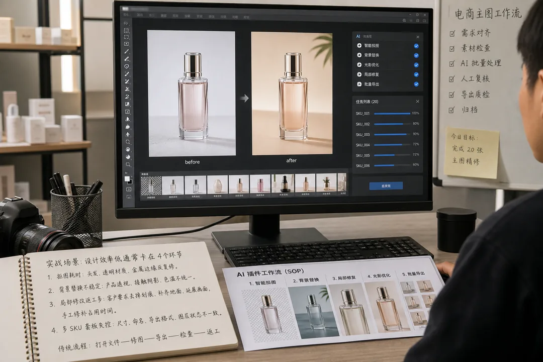 设计效率 配合 Photoshop 完成实战场景：设计效率低通常卡在 4 个环节
