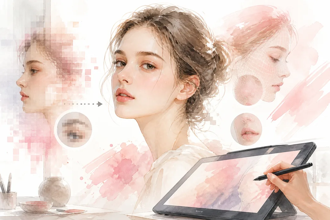 生成式放大 新功能实测 配合 Photoshop 完成生成式放大是什么：它和普通放大真正不同在哪里
