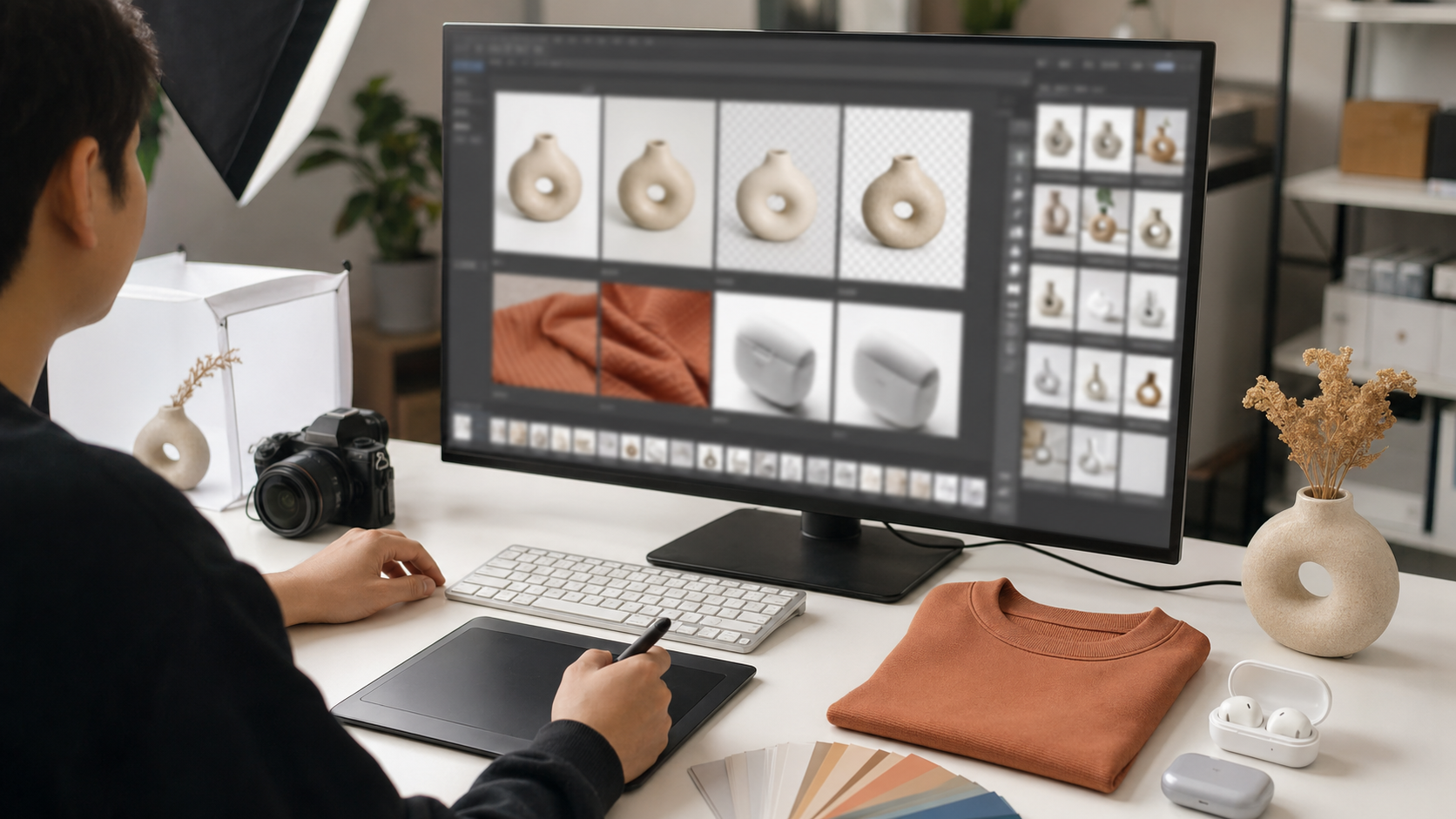 电商设计素材 在实战场景：电商设计素材到底解决什么问题场景下的工作示意