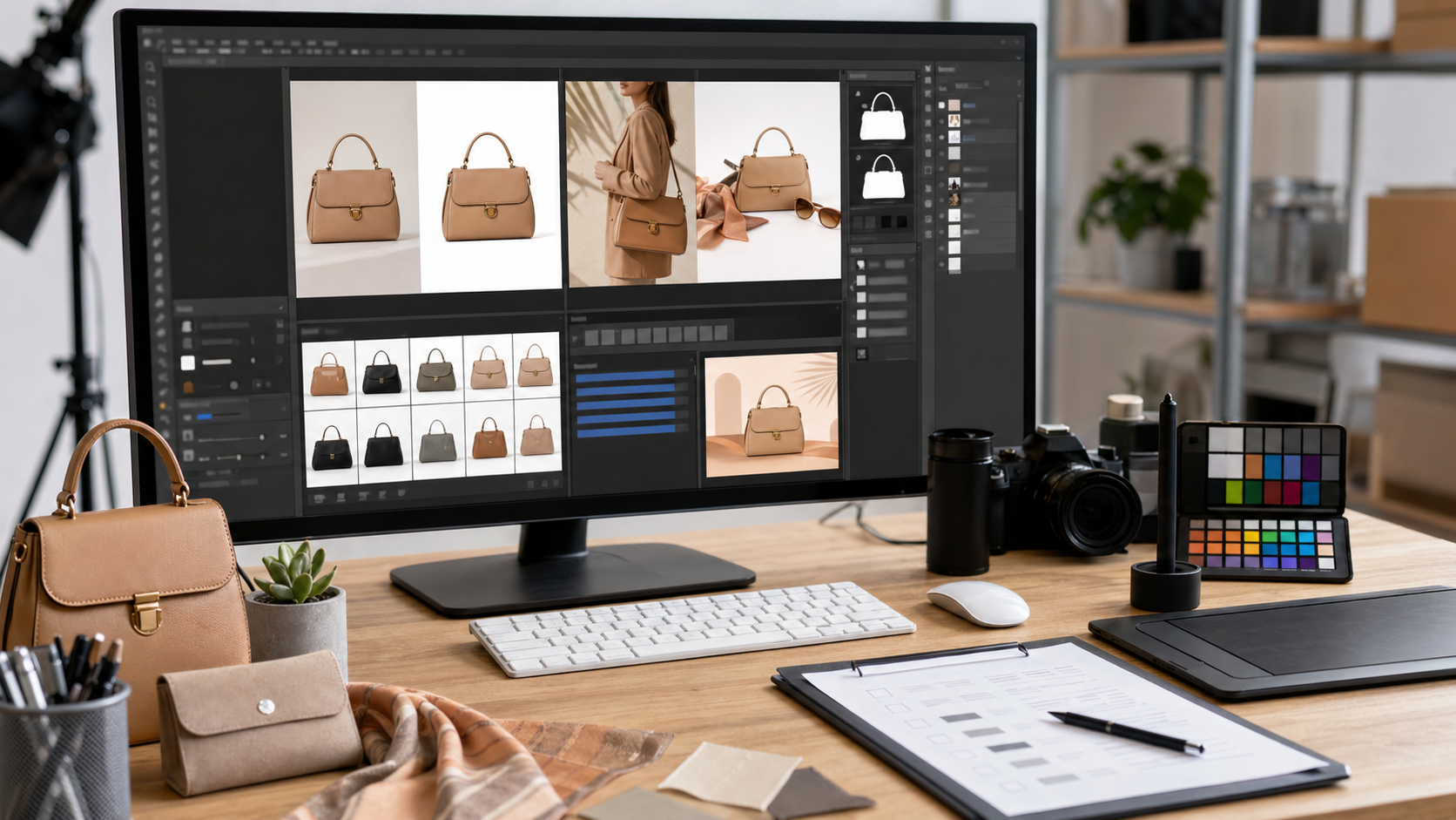 实战场景：电商 SKU 主图批量修图：设计工具 处理前后对比