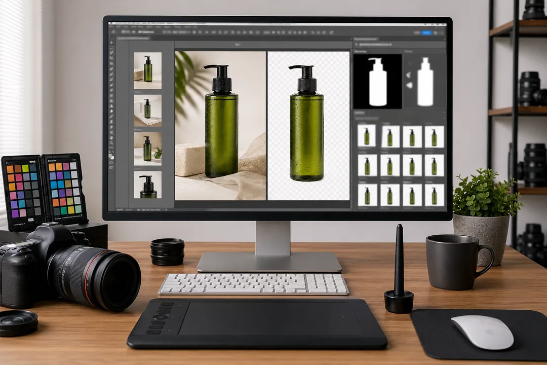 一键抠图教程：图叮AI 在 Photoshop 中的可复制步骤：一键抠图 处理前后对比