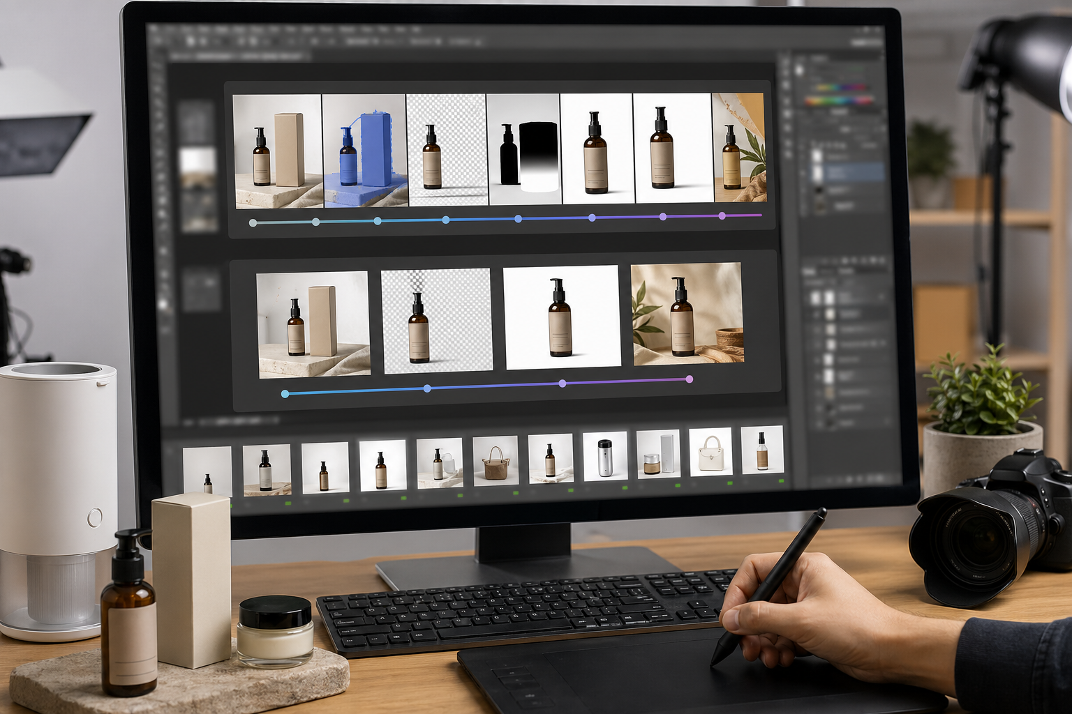 智能抠图工具 传统流程 8 步 vs AI 流程 4 步：智能抠图工具和传统流程区别 实操截图