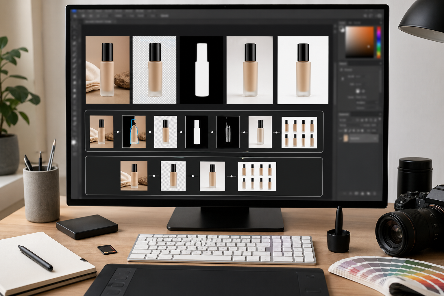 传统流程 8 步 vs AI 流程 4 步：效率差异在哪里 步骤演示，使用 智能抠图